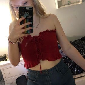 AEO LACE UP TUBE TOP